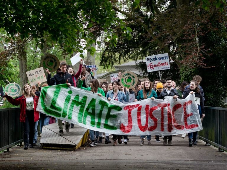 peaceful march of climate climate activists in Maastricht, Netherlands